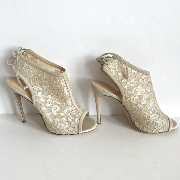 M. Gemi Italy Ninna lace-up heel  peep toe pump heels shoes size 10 / EU41 - Picture 5 of 10